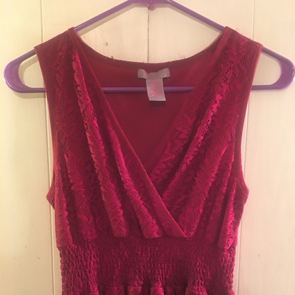 Lace burgundy dress
